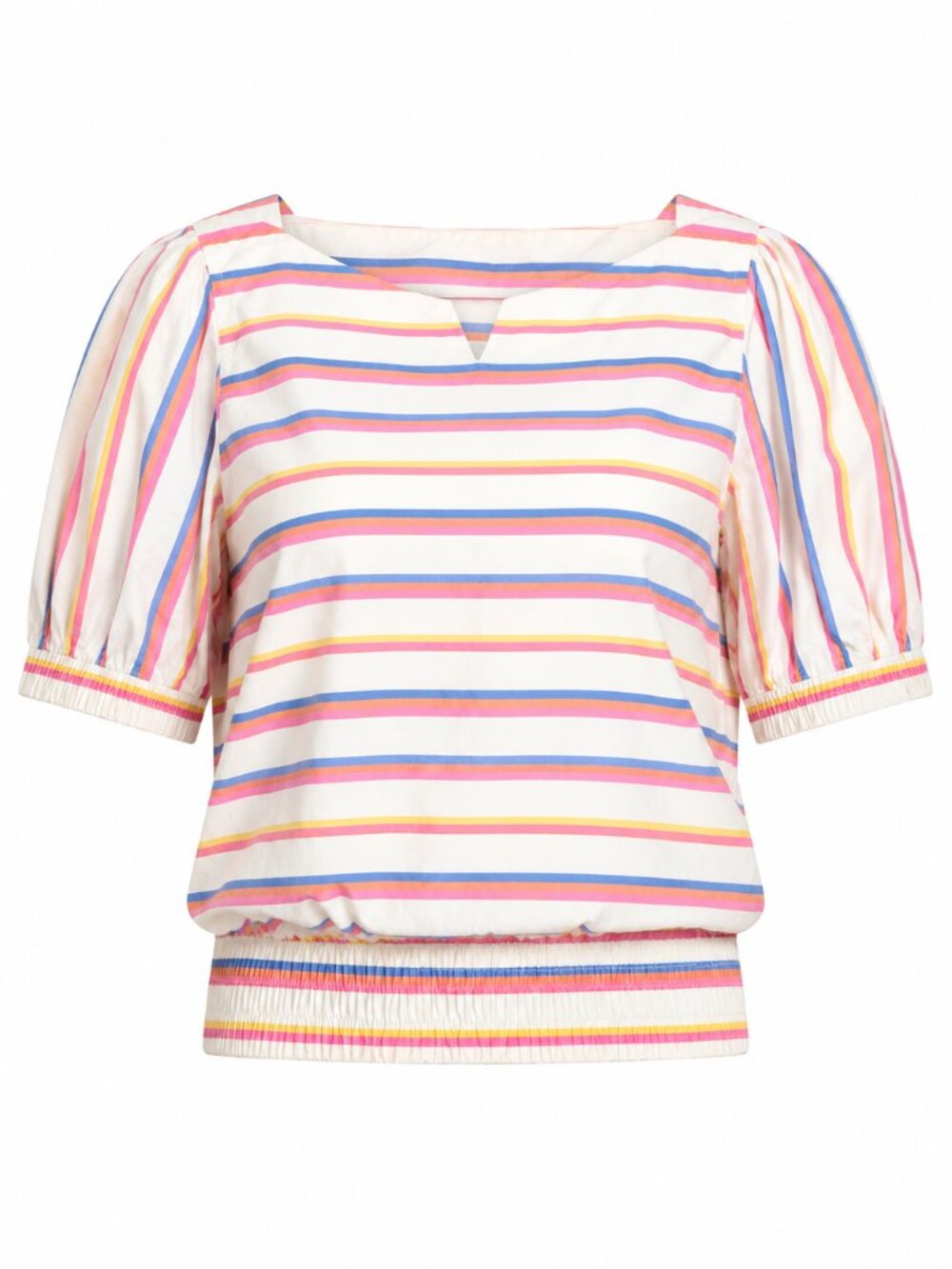 100% Cotton J.Crew Striped Poplin Blouse with Elastic Cuffs Cropped Size 2 Tall